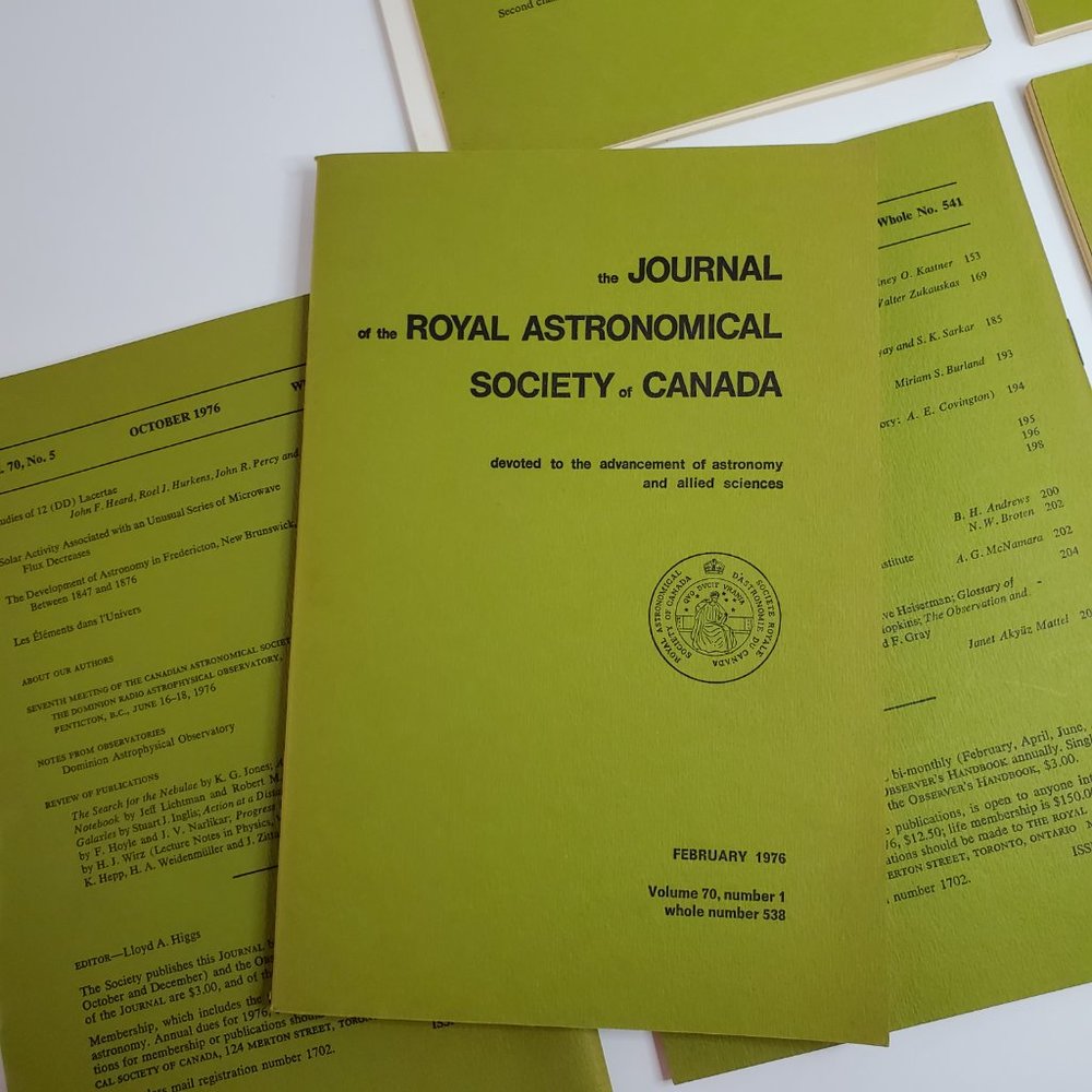 Vintage Journals of the Royal Astronomical Society of Canada Volume Set 70 1976 - Picture 9 of 9